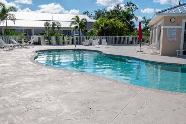 view of pool featuring a patio area