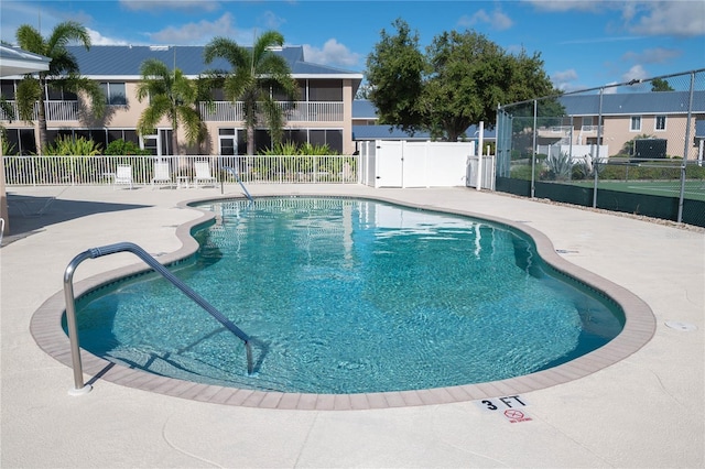 view of pool featuring a patio