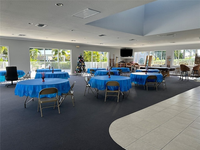 view of tiled dining area