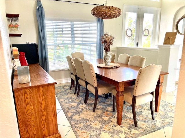 view of tiled dining room