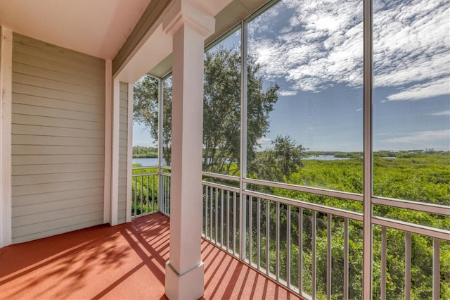 balcony with a water view