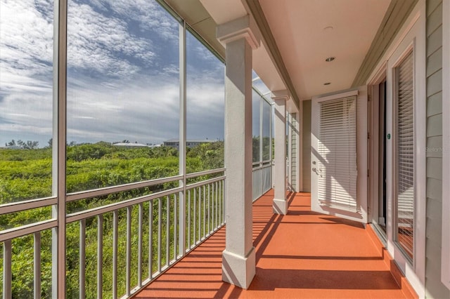 view of unfurnished sunroom