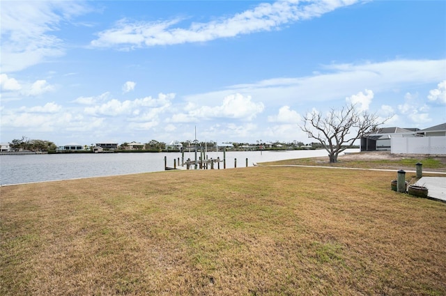 exterior space featuring a water view