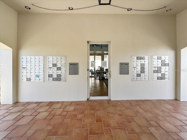 interior space with mail boxes