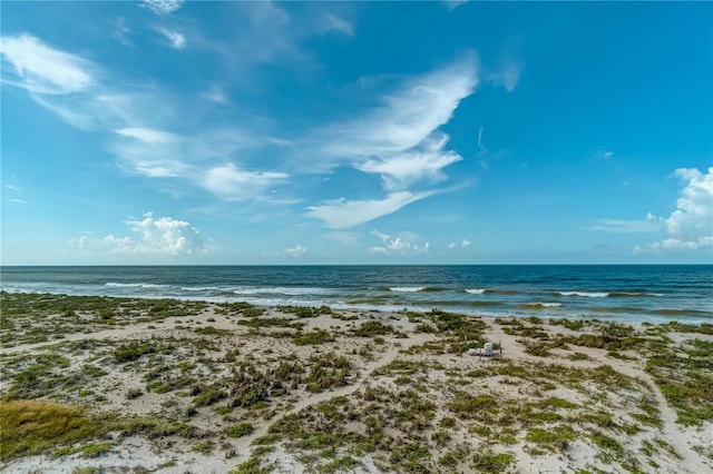 property view of water featuring a view of the beach