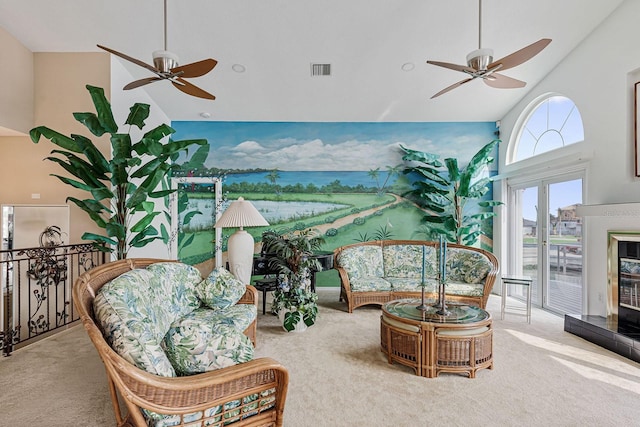 interior space with vaulted ceiling