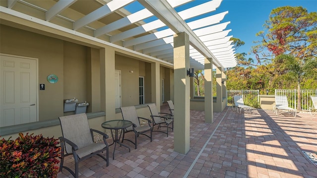 view of patio with a pergola