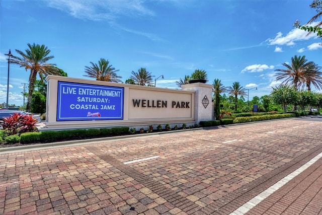 view of community sign