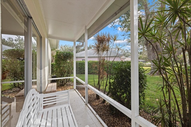 view of unfurnished sunroom