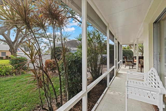 view of unfurnished sunroom