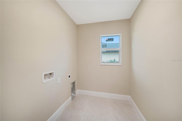 laundry area featuring electric dryer hookup and washer hookup