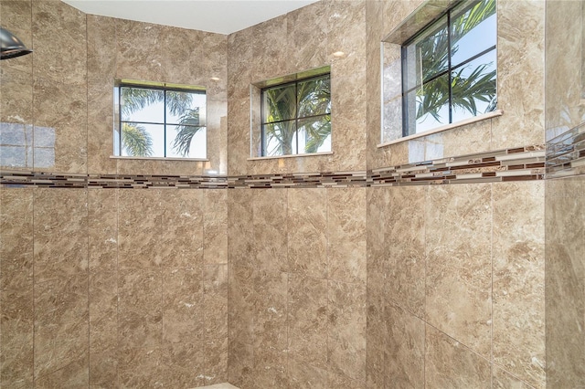 room details featuring a tile shower