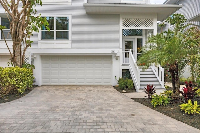 view of front of house with a garage