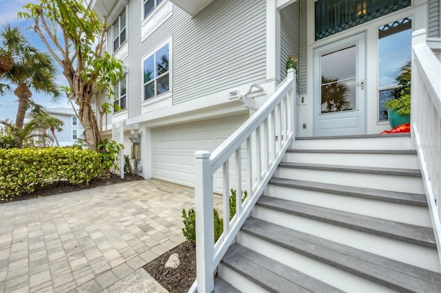 entrance to property with a garage