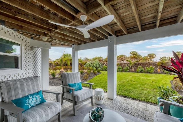 view of patio / terrace with ceiling fan