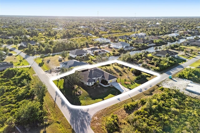 drone / aerial view with a residential view