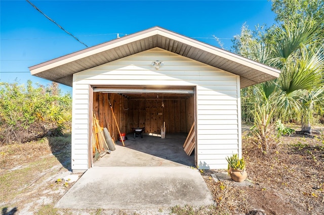 view of outdoor structure with a garage