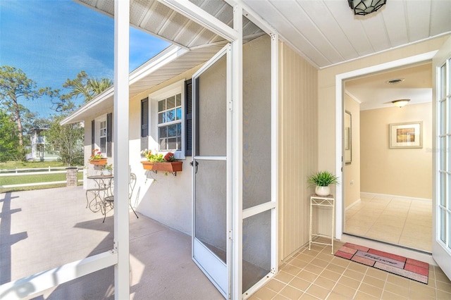 doorway to property featuring visible vents