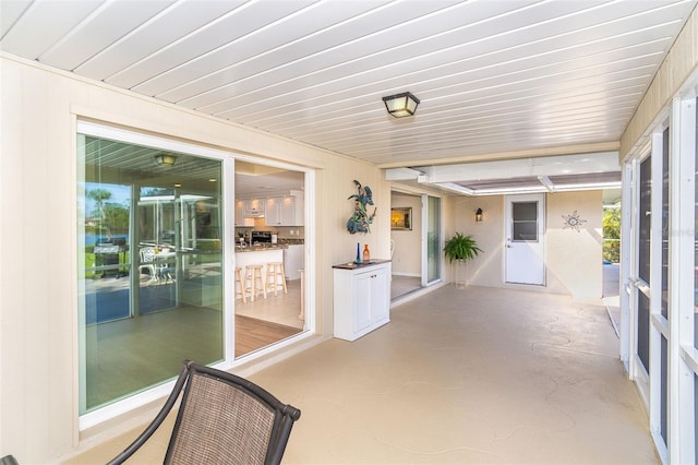 view of unfurnished sunroom