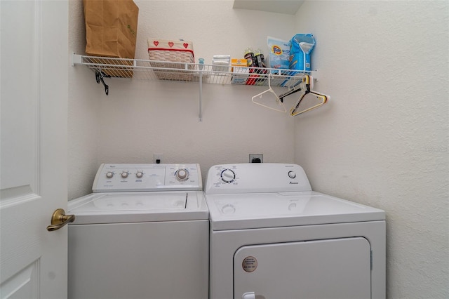 laundry area featuring washing machine and dryer