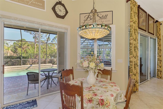 view of tiled dining room