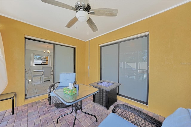 view of patio with ceiling fan