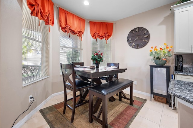 view of tiled dining area