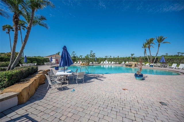 view of pool with a patio area