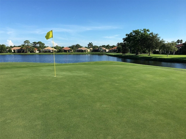 view of home's community with a water view