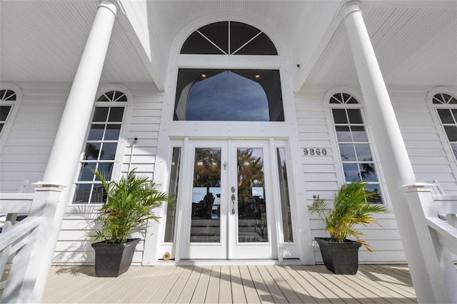 view of exterior entry with french doors