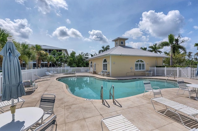 view of pool with a patio area