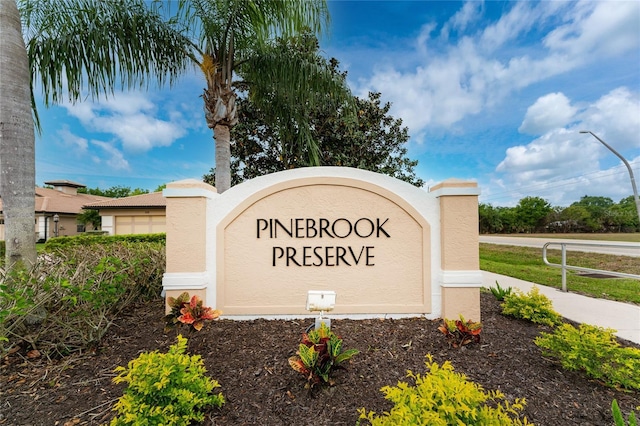 view of community sign