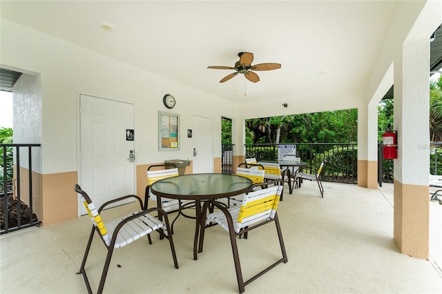 view of patio / terrace featuring ceiling fan