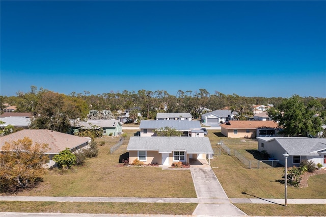 bird's eye view featuring a residential view