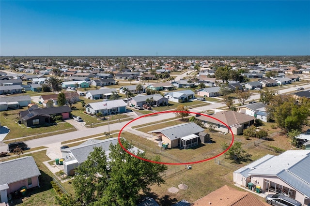 drone / aerial view with a residential view