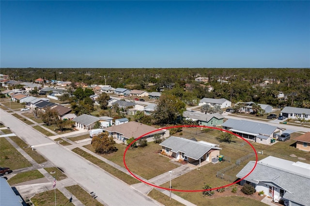 bird's eye view featuring a residential view