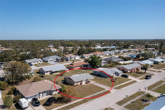 aerial view featuring a residential view