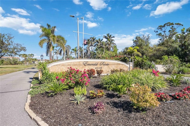 view of community sign