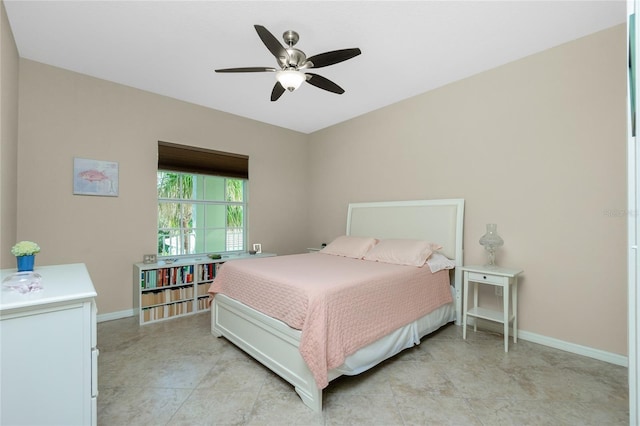 bedroom with ceiling fan