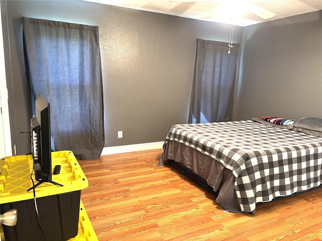 bedroom featuring light hardwood / wood-style flooring