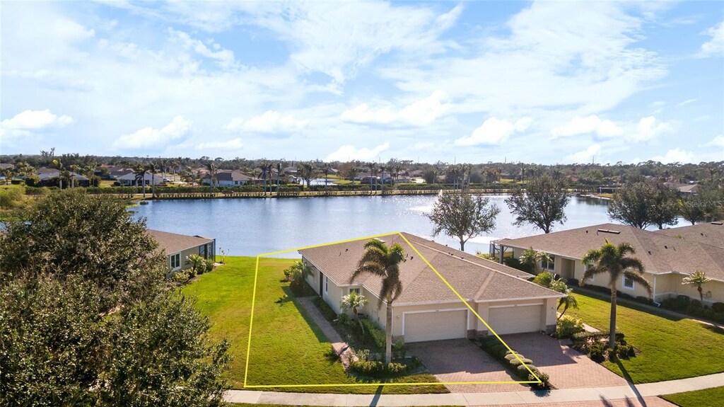 13489 Abercrombie Dr, Englewood, FL 34223 - bird's eye view featuring a water view