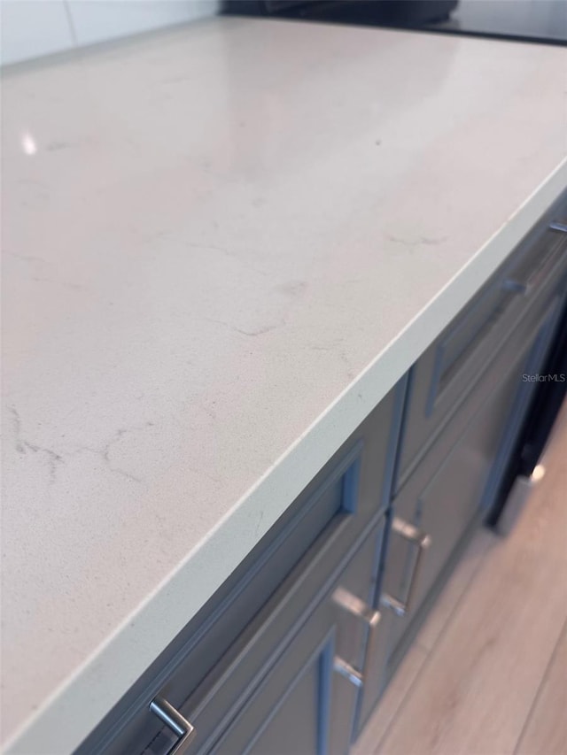 kitchen view of light countertops