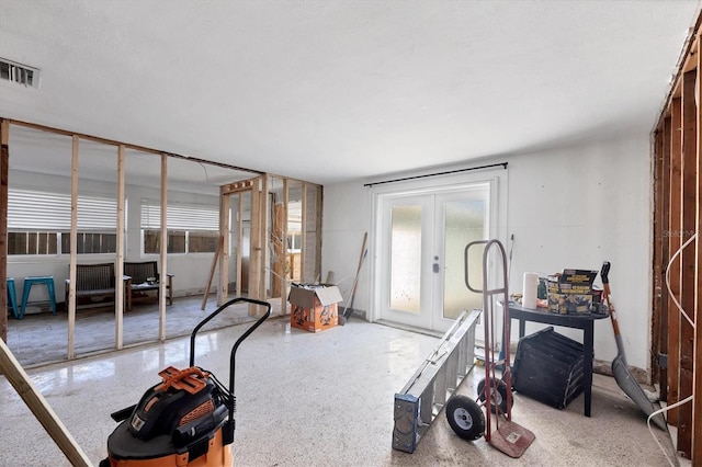 interior space featuring french doors