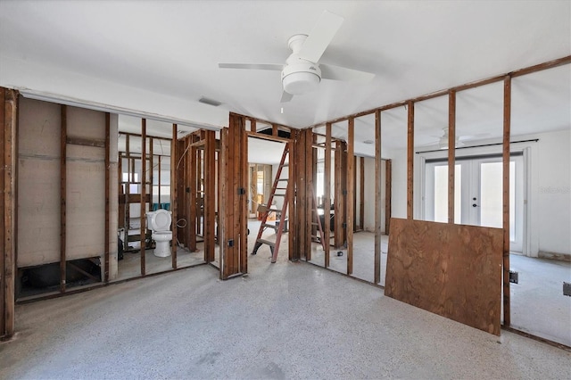 miscellaneous room featuring ceiling fan