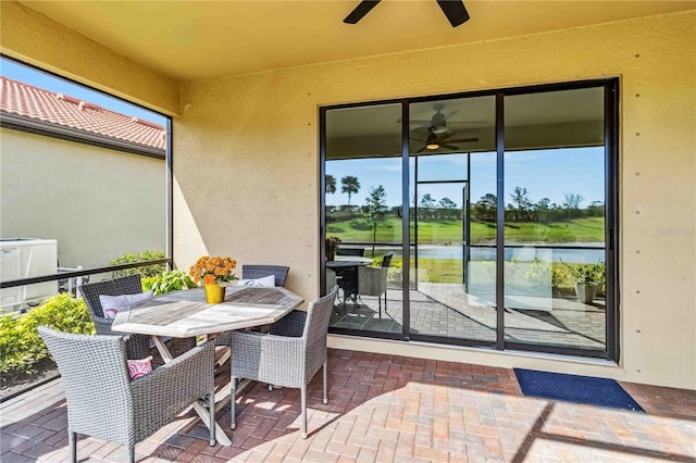 24269 Spartina Dr, Venice, FL 34293 - exterior space featuring a water view and ceiling fan