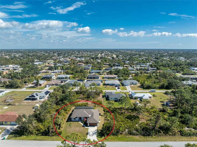 aerial view featuring a residential view