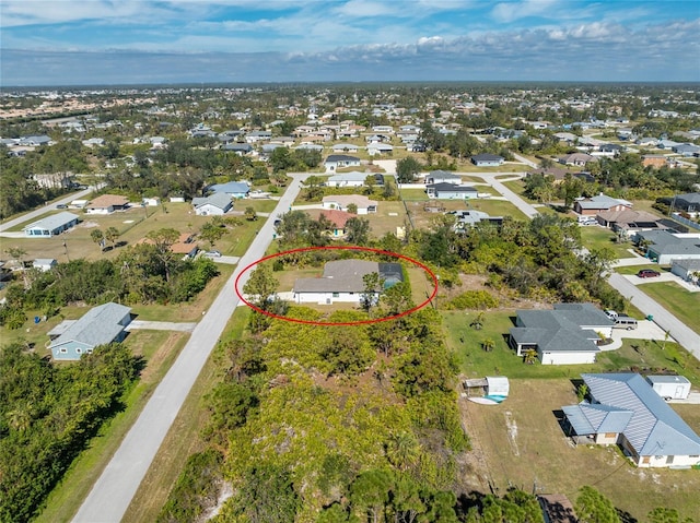 bird's eye view with a residential view