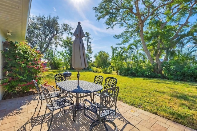 view of patio featuring outdoor dining space