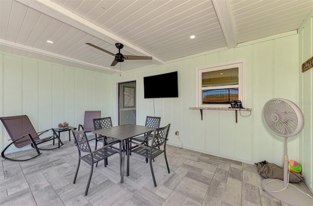 view of patio / terrace featuring ceiling fan