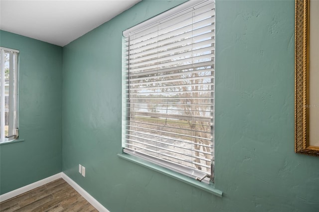 interior space with hardwood / wood-style floors